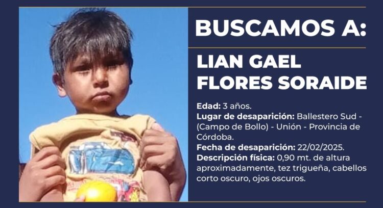 Activan Alerta Sofía por la desaparición de Lian Gael, un niño de 3 años