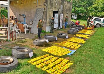 Narcotrafico: descubren 425 kilos de cocaína en cubiertas de camión en una gomería