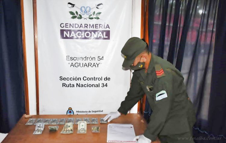 Aguaray: interceptan el ingreso de 12.800 dólares al país sin justificación legal