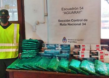 Aguaray: incautan cigarrillos y hojas de coca en contrabando
