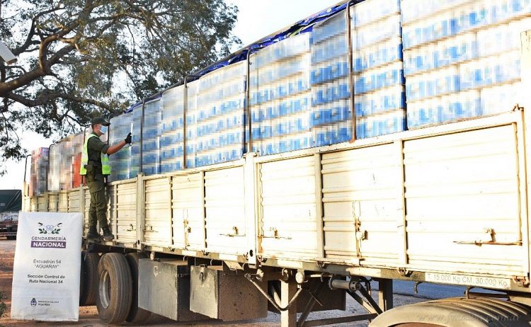 Aguaray: incautan 23 millones de pesos en productos de contrabando