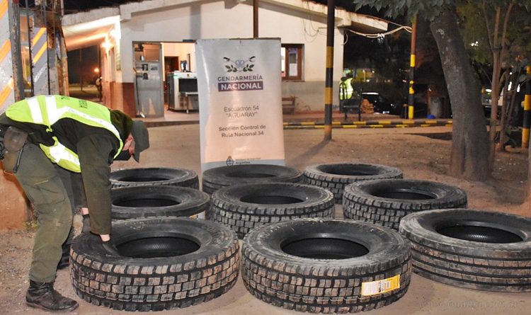 Aguaray: secuestran neumáticos en traslado ilegal