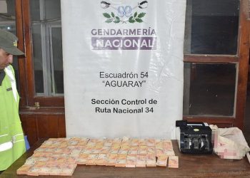 Aguaray: gendarmes incautan 5 millones de pesos en control vehicular