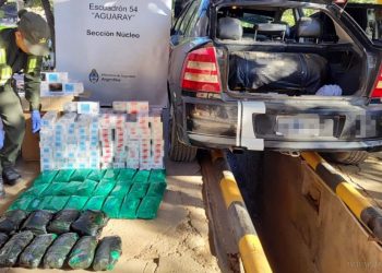 Aguaray: gendarmes secuestran cigarrillos y kilos de hojas de coca