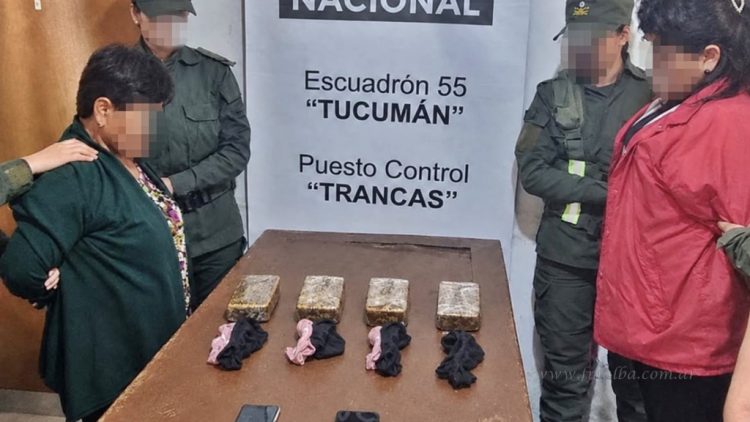 Tucumán: dos mujeres transportaban más de 4 kilos de cocaína adosados al cuerpo