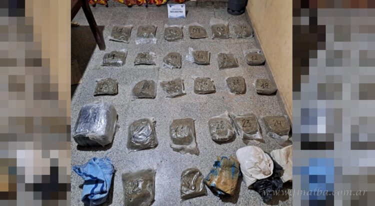 Morillo: secuestran 32 kilos de marihuana