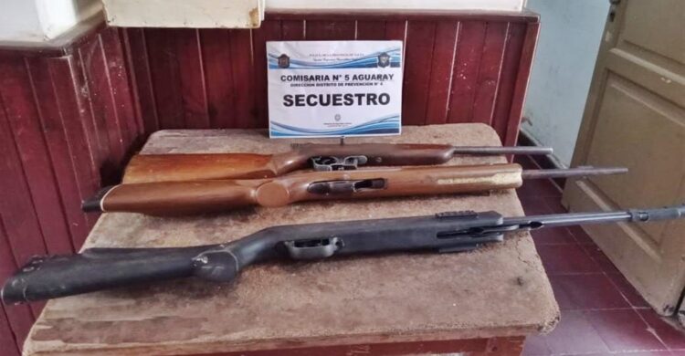 Aguaray: secuestran tres rifles en control preventivo sobre ruta provincial 54