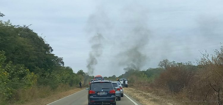 Virgen de la Peña: corte en Ruta Nacional 34