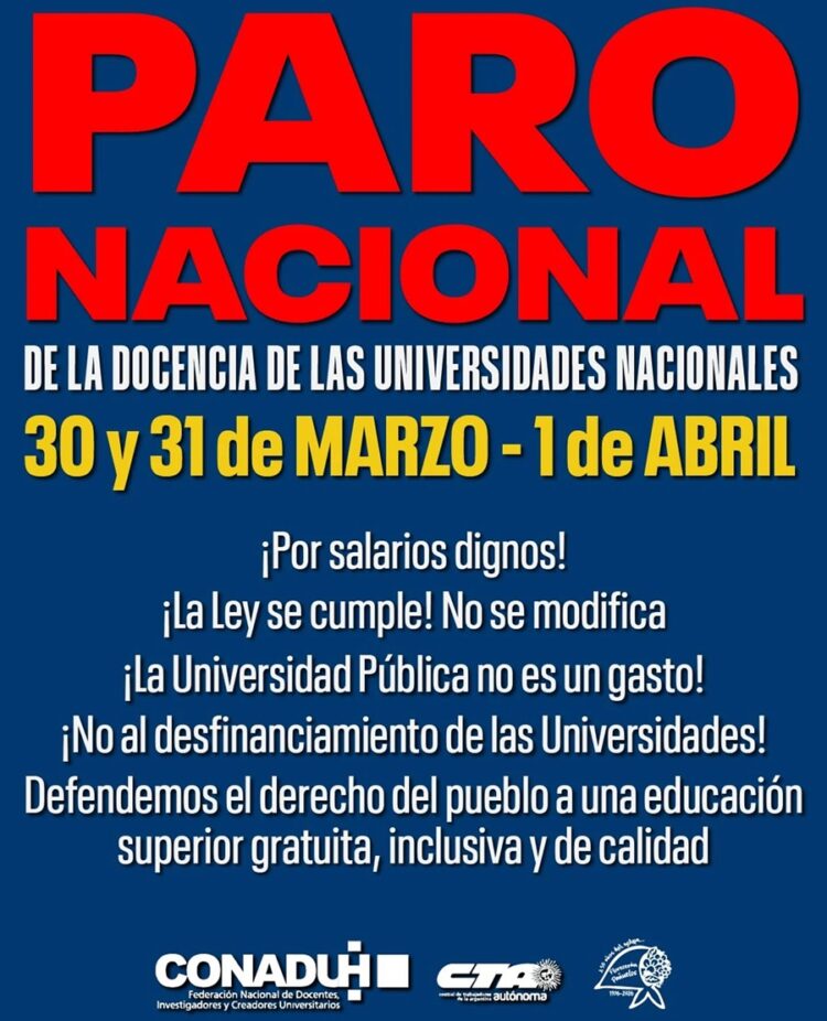 Universidades públicas, nuevamente a una semana de paro en todo el país ...
