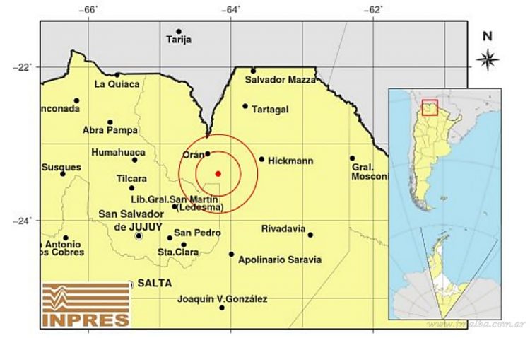 Inpres: sismo por debajo de intesidad 3 registrado en el norte