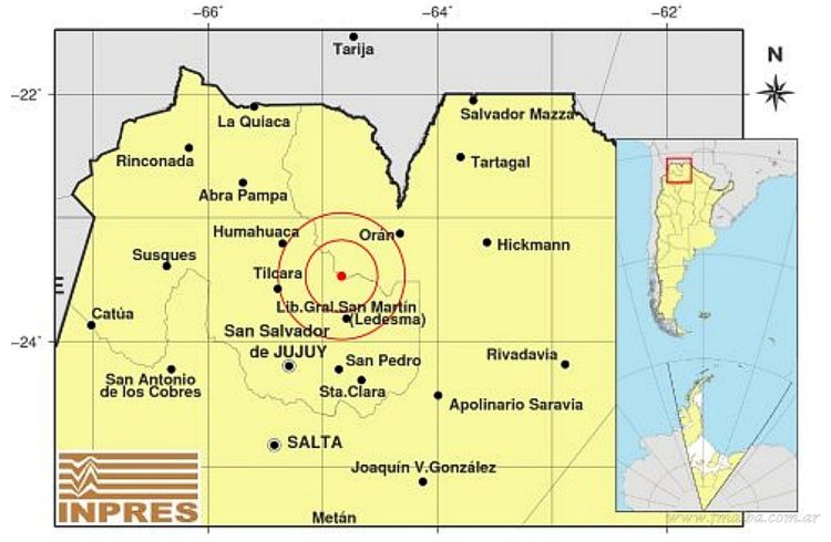 Sismo en madrugada se sintió levemente en Tartagal