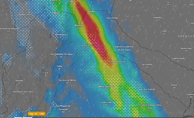 Se anuncian tormentas para la región norte de Salta