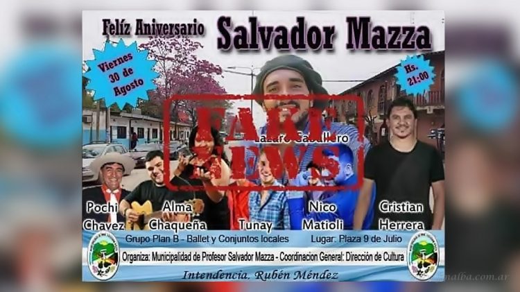 Salvador Mazza: desmienten festival por nuevo aniversario del municipio
