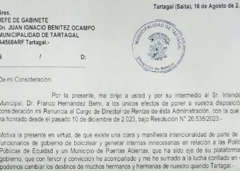 Antonio Moreno, director de Rentas, presentó su renuncia