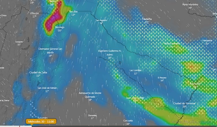 Rige alerta por fuertes vientos para la región sureste de Salta