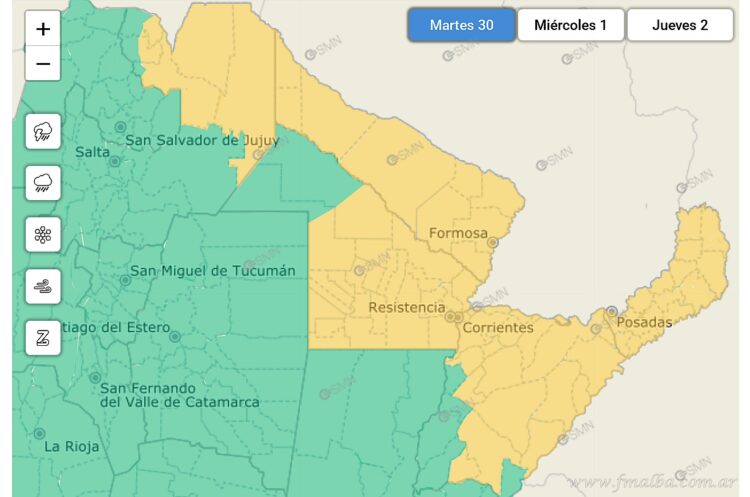 Se extiende alerta amarilla por tormentas para los departamentos del norte salteño