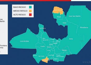Coronavirus: mapa epidemiológico muestra dos departamentos en amarillo