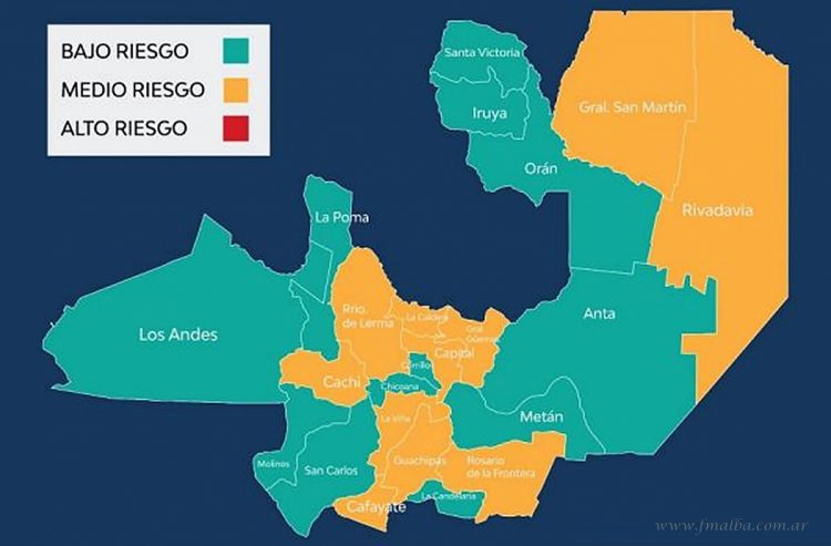 Coronavirus: la provincia tiene 11 departamentos con riesgo sanitario medio