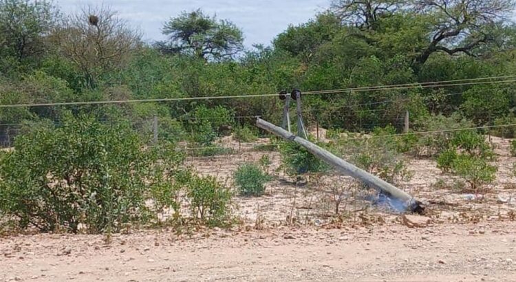 Chaco salteño: quema intencional de postes deja sin energía a varias comunidades y parajes