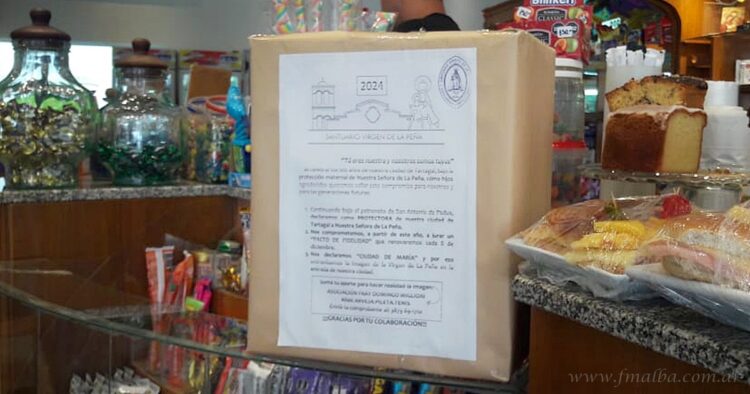 Servidores del Santuario colectan fondos para emplazar la réplica de Virgen de la Peña