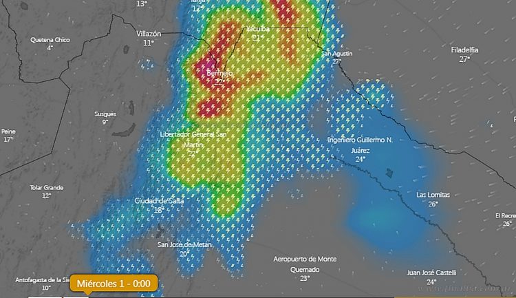 Nuevamente alerta meteorológica para la región salteña norte