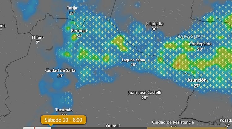 Rige alerta amarilla por tormentas intensas para gran parte de Salta