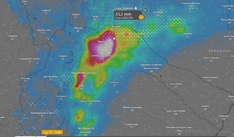 Alerta por tormentas fuertes a severas para la región norte salteña